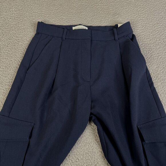 Abercrombie Fitch Dress Pants Women 29, 8L Blue Stretch Pleated Straight 28 x 31 - Picture 4 of 14